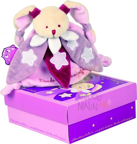   chouette ça brille lapin rose violet etoile 